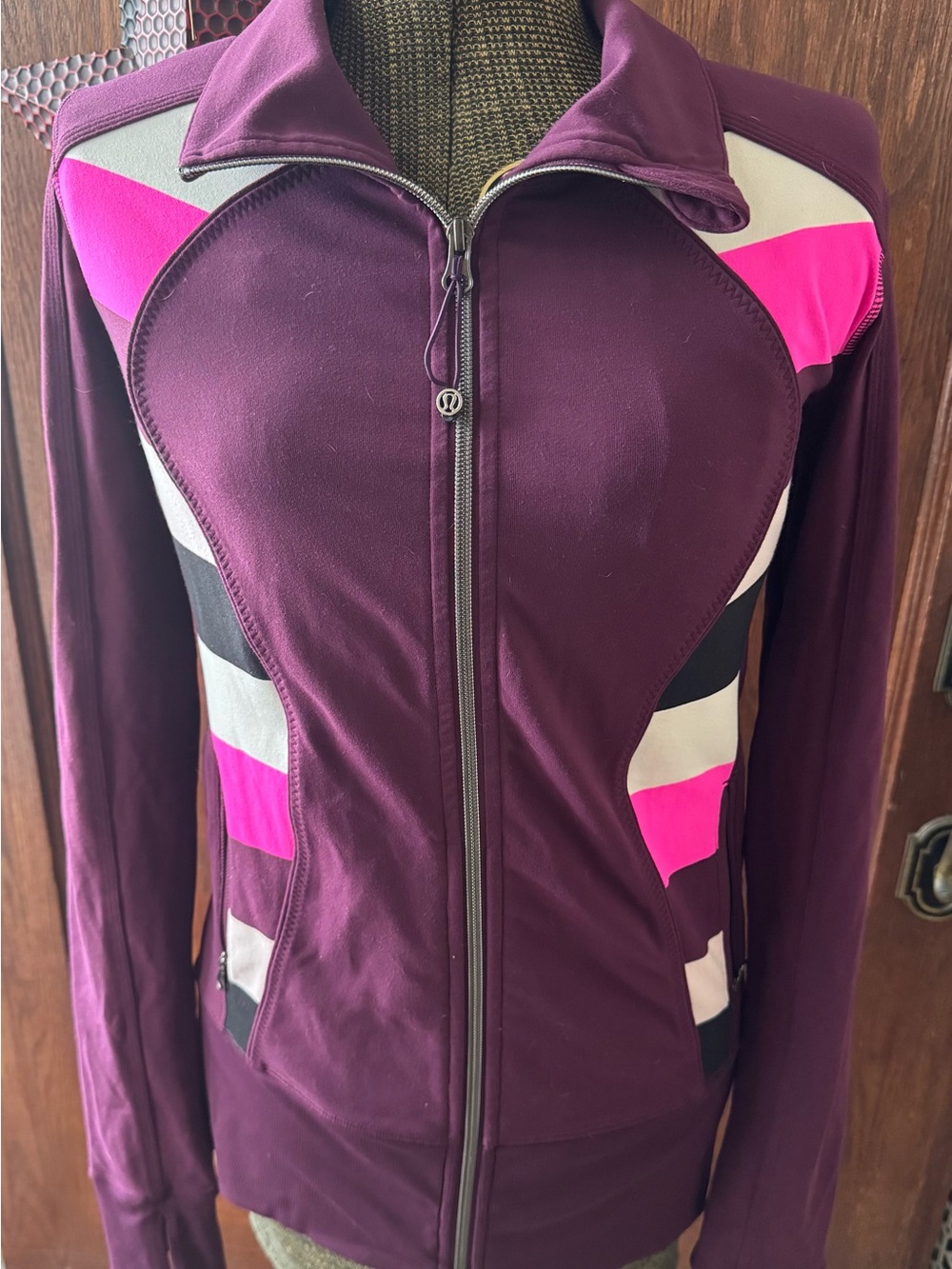lululemon athletica Plum & Hot Pink Colorblock Varsity Jacket